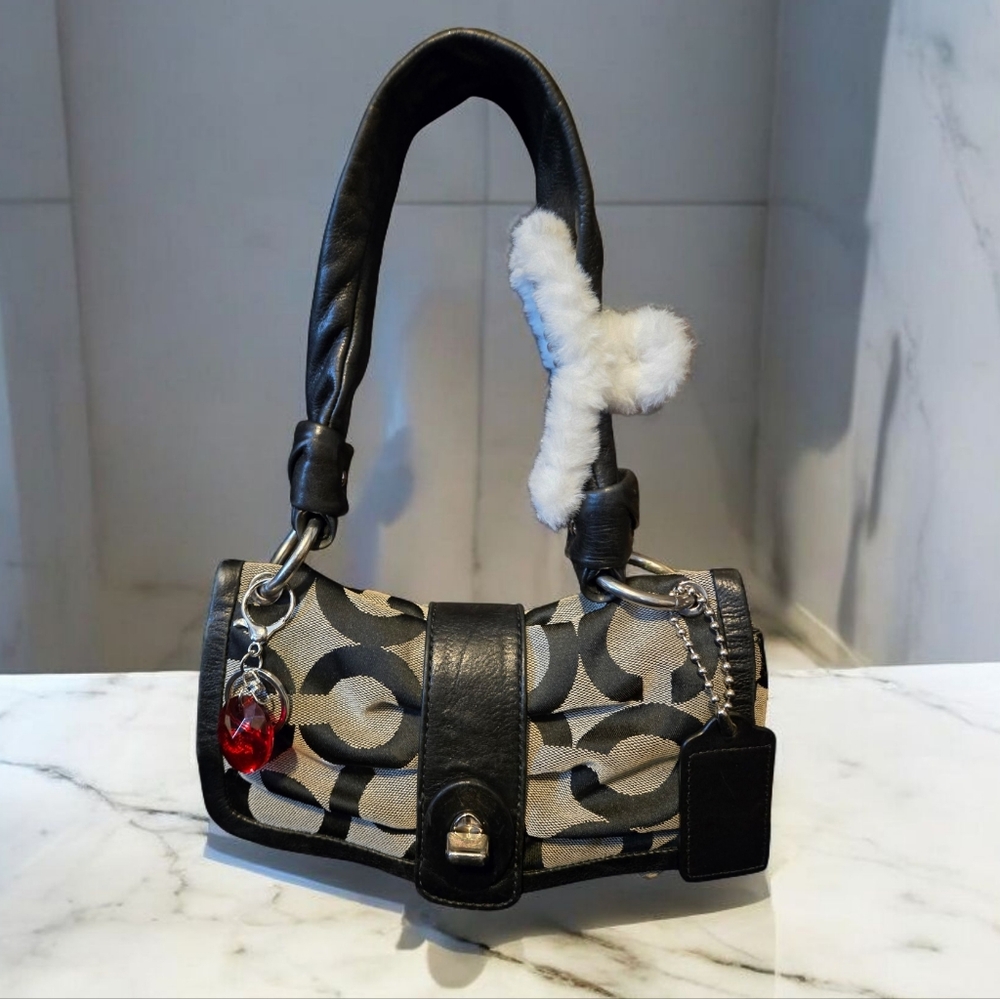Coach Parker Black/Gray Op Art 13408